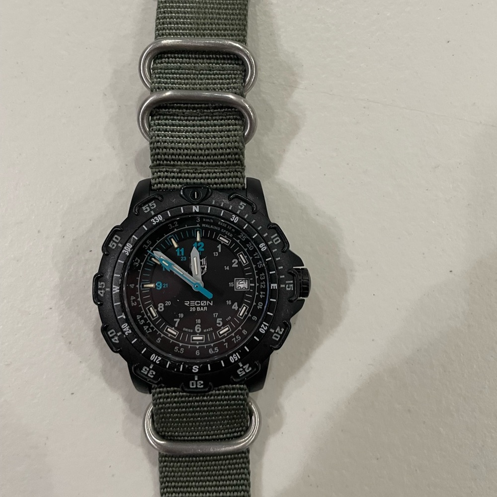 Luminox Recon Watch with gray nato strap